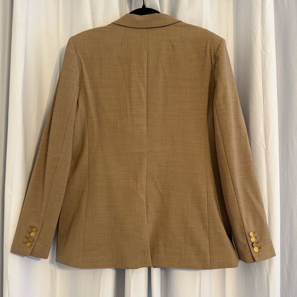 J.Crew Vivienne Italian Wool Blazer Tan Gold Button Women’s 12T Tall - Picture 3 of 16